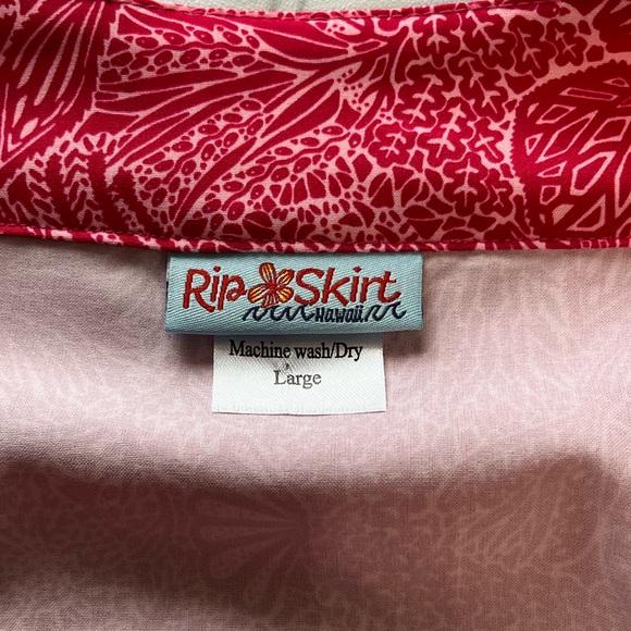 Ripskirt Hawaii Pink and white floral tropical wrap skirt size large - Picture 3 of 8